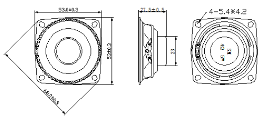 53mm（多媒體喇叭）規(guī)格圖