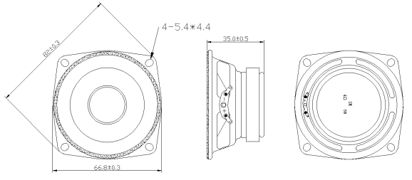 66.8mm（多媒體喇叭）規(guī)格圖